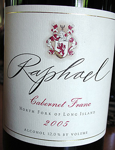 Wine:Raphael 2005 Cabernet Franc (North Fork of Long Island)