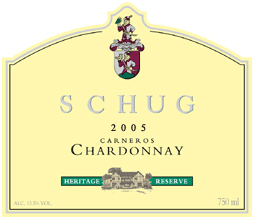 Schug Carneros Estate Winery 2005 Chardonnay Heritage Reserve (Carneros)