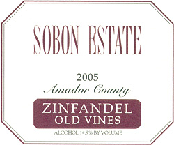 Wine:Sobon Estate 2005 Zinfandel - Old Vines (Amador County)
