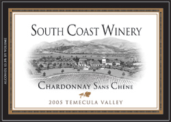 Wine:South Coast Winery 2005 Chardonnay Sans Chene (Temecula Valley)