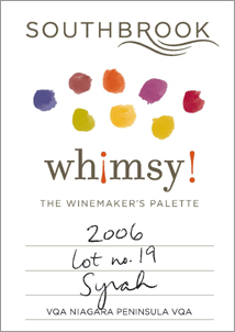 wine Southbrook Vineyards 2006 Whimsy Syrah (Lot 19) (Niagara Peninsula)