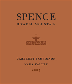 Wine:Spence Vineyards 2003 Cabernet Sauvignon (Howell Mountain)