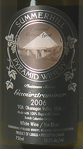 Summerhill Pyramid Winery 2006 Platinum Series Gewurztraminer (Okanagan Valley)