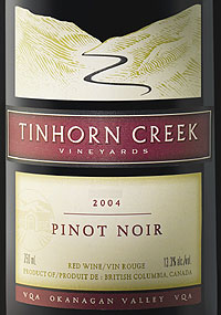 Tinhorn Creek Vineyards 2004 Pinot Noir (Okanagan Valley)