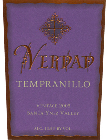 Verdad 2005 Tempranillo  (Santa Ynez Valley)