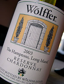 Wolffer Estate 2003 Reserve Chardonnay (Hamptons Long Island)