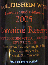 Wollersheim Winery 2005 Domaine Reserve (Wisconsin)